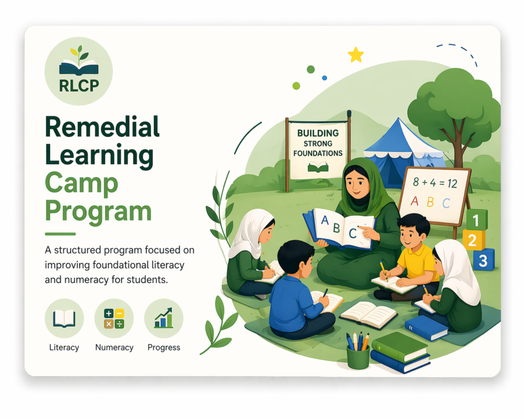 remedial learning camp poster illustration