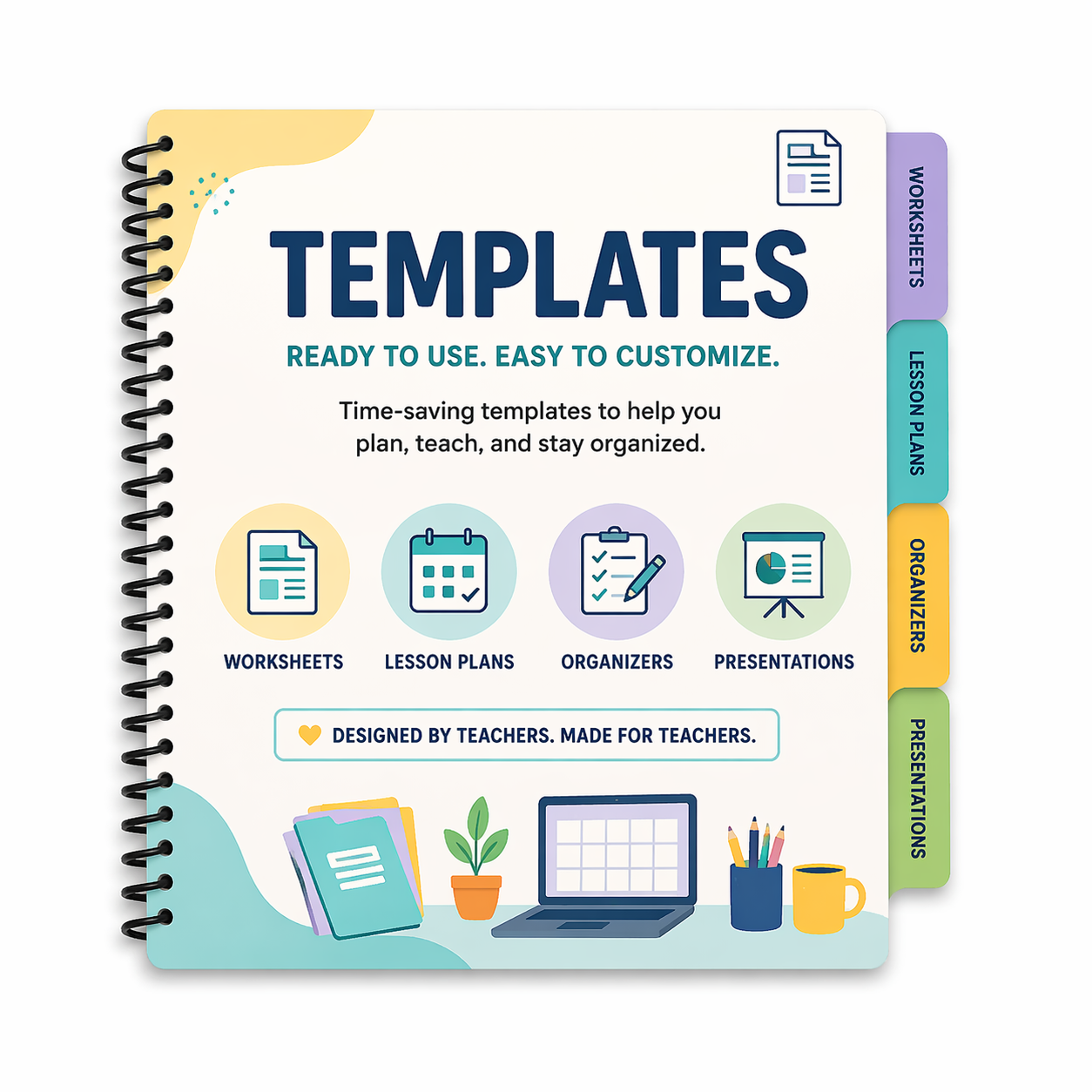 teacher resource binder mockup design
